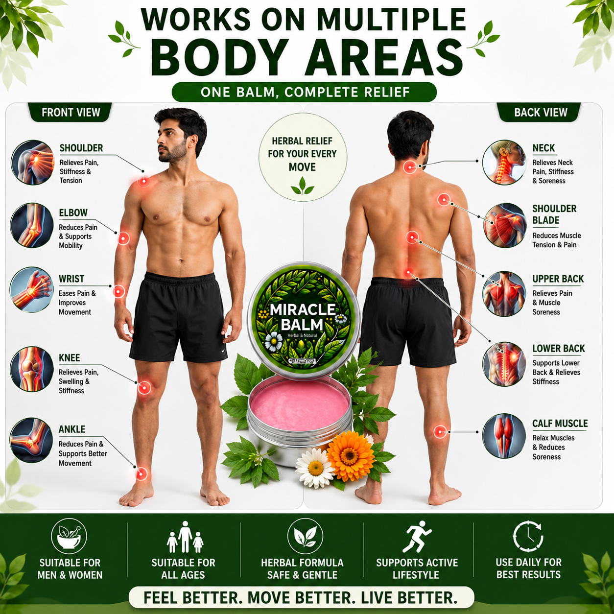 Instant Pain Relief Herbal Miracle Balm - Buy 1 Get 1 Free